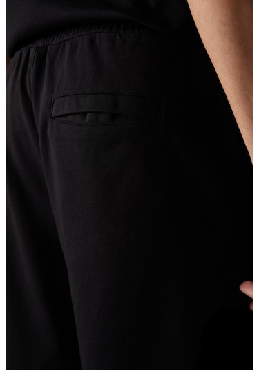 Tommy Life Siyah Pamuklu Kalın Yumuşak Dokulu Comfort Fit Basic Erkek Şort - 81261 Siyah