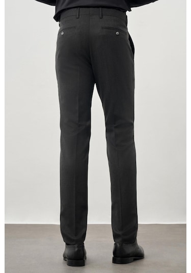 Koyu Antrasit Düz Gabardin Esnek Yan Cep Slim Fit Classic Pantolon 1003245209 070 Koyu Antrasit