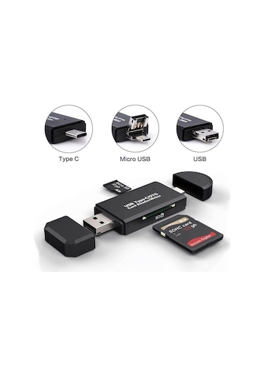Usb Type C Kart Okuyucu Micro Usb Sd Tf Otg Hafıza Kart Okuyucu