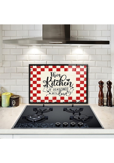 Decorita Cam Ocak Arkası Koruyucu | Kitchen Love | 40cm x 60cm