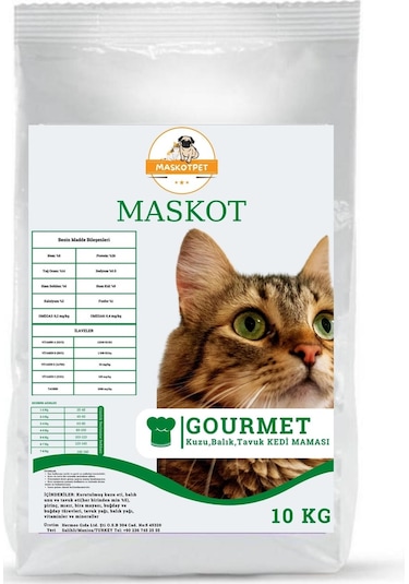 Maskot Gurme Yetişkin Kedi Maması 10 KG
