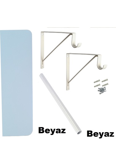 Depolife Duvar Rafı Fortmanto Elbise Askılık Montajlı Askılık Demiri