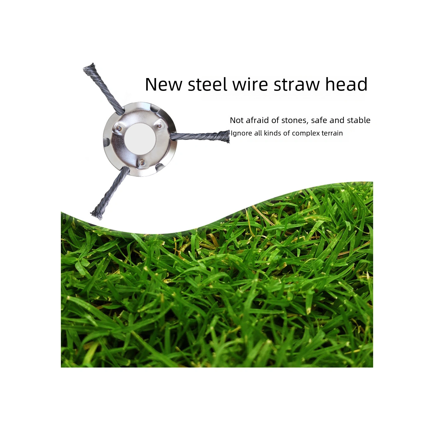 Yuntech01 Yeni Model 9 İnç 6 Bıçaklı Çelik Tellerli Çim Kesici, Bahçe Çalı Kaldırma, Pas Temizleme, Evrensel Benzinli Makineler İçin Uyumlu Aksesuar