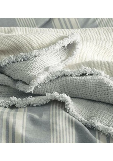 İyi Geceler İstanbul Wendy Müslin Çift Kişilik Mavi Yatak Örtüsü Ve Nevresim Takımı Mavi