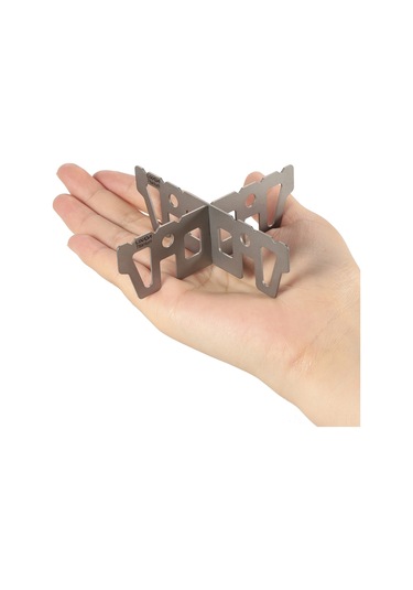 Ximistore9 Titanyum Çapraz Stand, Çok Yakıtlı Ahşap, Katı Yakıt, Alkol , Hafif Kamp Mangal Aksesuarı Gümüş