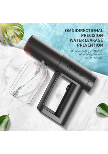 Tenfowee Siyah Kablosuz Usb Şarjlı Nano Buhar Atomizörü - Ev, Ofis, Bahçe İçin Hızlı Ve Düzenli Buhar Dağıtımı