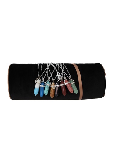 Kristal Kuvars Kalp Model Doğal Taş Kolye Ve Zincir Beyaz