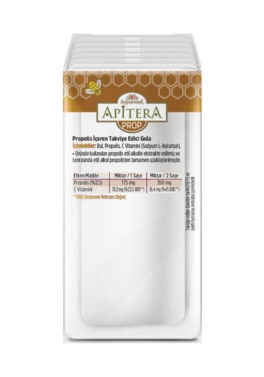 Apitera Prop Doğal Bal, C Vitamini Ve 175 Mg Propolis İçeren Takviye Edici 7 Li Saşe