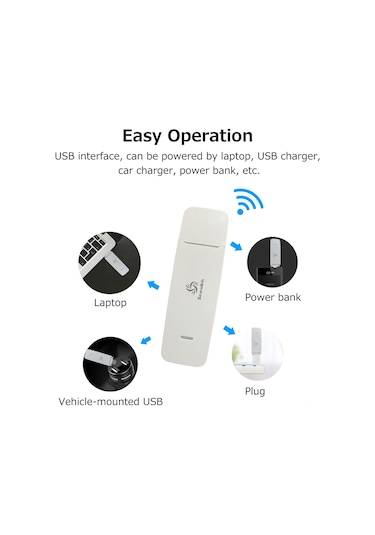 Lemestar Taşınabilir 4g Lte Wifi Modem - 150mbps Hız, 10 Kullanıcı Desteği, Mikro Sım Kartlı, Beyaz