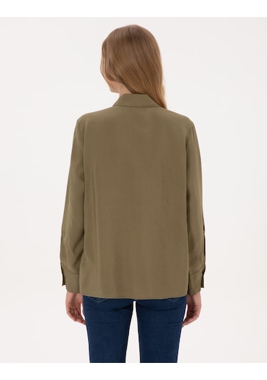Pierre Cardin Kadın Haki Gömlek Desenli 50318219-vr027 Haki