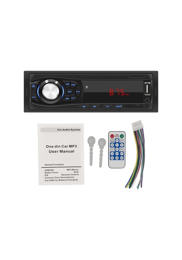 Kosona 12v Araç Bluetooth Mp3 Çalar - Tf Kart/usb Destekli Fm Radyo, 45w Çıkış Gücü Ve Kumanda İle