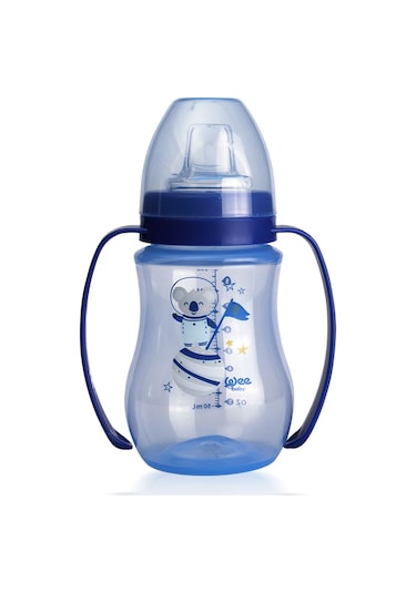 Wee Baby Kulplu Antikolik Akıtmaz Alıştırma Bardağı 250 ML Mavi