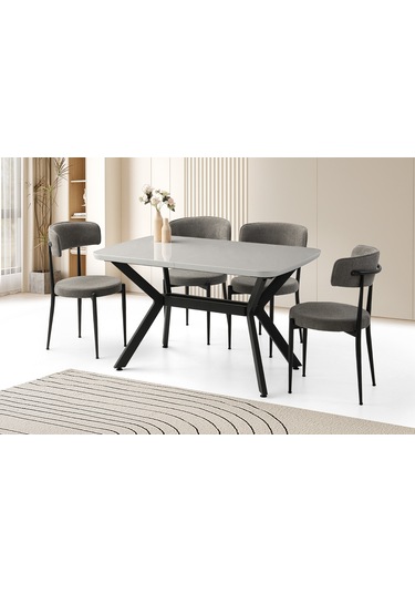 Zümrüt Masa, Armoni Sandalye, Açık Gri Hg, 130x80 Gri