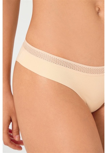 File Lastikli Lazer Kesim Bikini Külot 3'lü Paket - 2 Renkli Çok Renkli