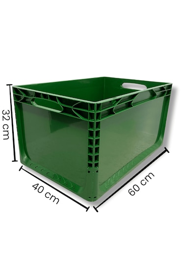 Alpbx 1.kalite Yeşil Plastik Kasa 60x40x32 Cm - Kutu 65 Litre