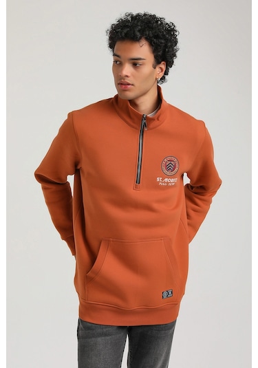 New World Polo Kiremit Slim Fit Half-zip Sweatshirt 23fwm64064-kıremıt Kiremit