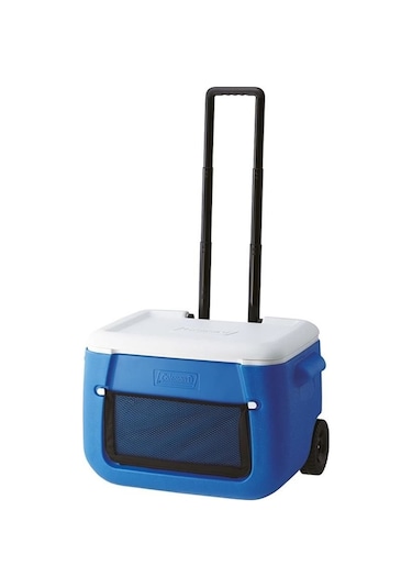 Coleman Poly-lite Wheeled Mesh 50 Qt Tekerlekli Soğutucu Buzluk 47.3 Lt Mavi/beyaz Beyaz - Mavi