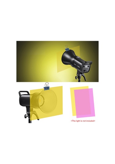 30 20cm Fotoğraf Işık Renk Filtreleri Seti, Stüdyo Fotoğrafçılığı Portre Video Çekimi İçin Şeffaf Işık Jel Sayfası 4 Adet Sarı + 4 Adet Kırmızı