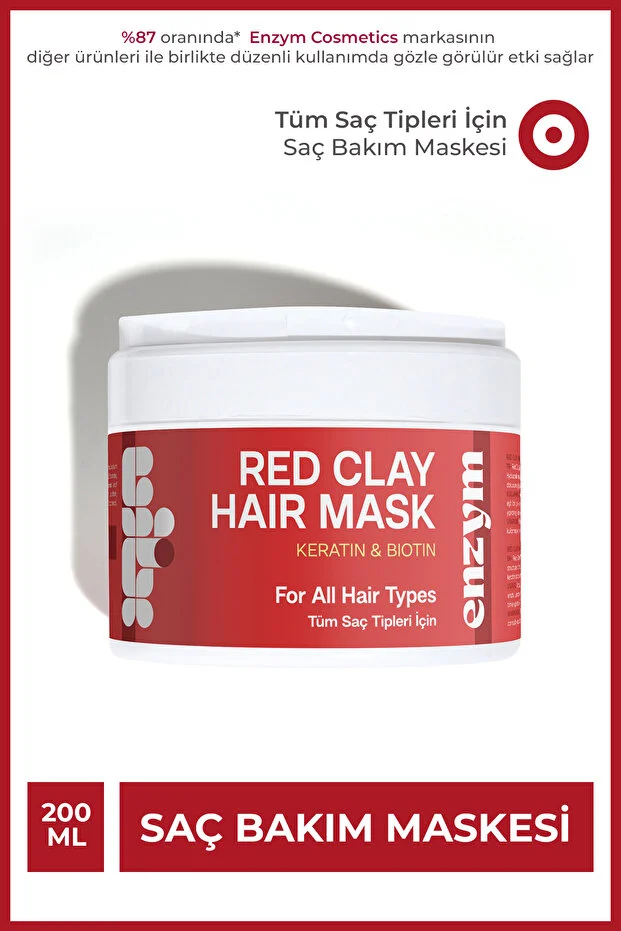 Enzym Cosmetics Kırmızı Kil Saç Maskesi 250 Ml