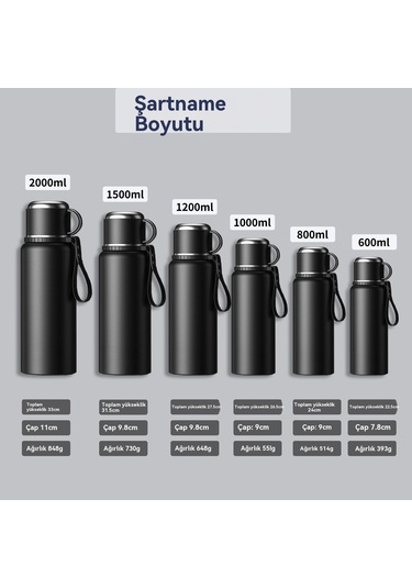 Erkekler İçin 316 Tam Çelik Termos Bardak Sıradan 600ml Çelik