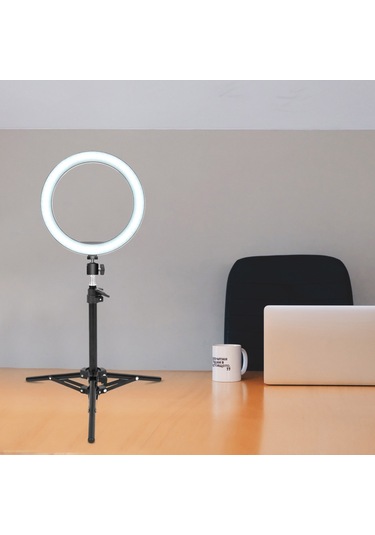 Ayarlanabilir Video Işık Standı Tripod Standı 2 Bölümlü 50 Cm Yük Kapasitesi 1,5 Kg Evrensel 1/4 İnç Arayüzlü Video Led Işık Telefon Tutucu Kamera Siyah