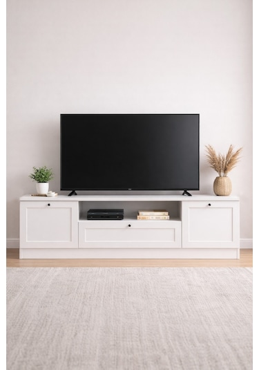 Terra Tv Ünitesi 160x46x35 Cm Beyaz - Modern Tasarım