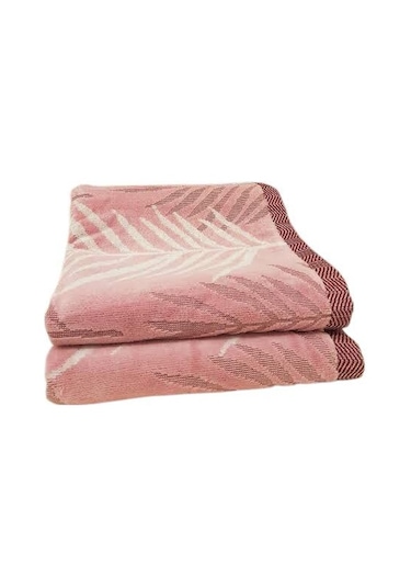 Özdilek 2 Adet Yaprak El Yüz Havlusu Kadife 50 x 90 Pembe