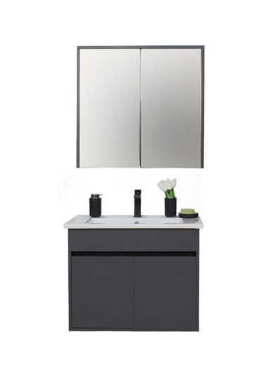 Sözcan Mobilya Dicle Tk. Asma Alt + Üst + Lavabo Antrasit 65 CM