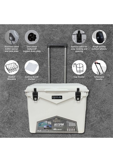 Igloo Ultima 60 Qt Tekerlekli Rotomold Buzluk 57 Litre Bej