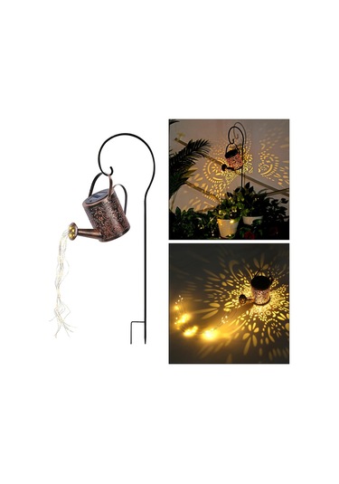 Homyl Led Sulama Teneke Işık Güneş Enerjili Açık Bahçe Bronz