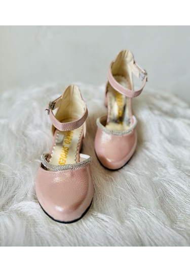 Gala Taş Detaylı Çocuk Topuklu Ayk. Pudra