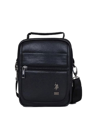 Siyah Erkek Us Polo Assn Silver Logo Erkek Çapraz Askılı Çanta Pl Siyah