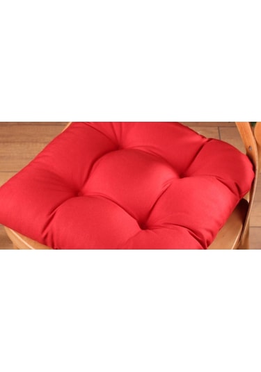 Altınpamuk Altınpamuk 4'Lü Lüx Pofidik Bordo Sandalye Minderi Özel Dikişli B