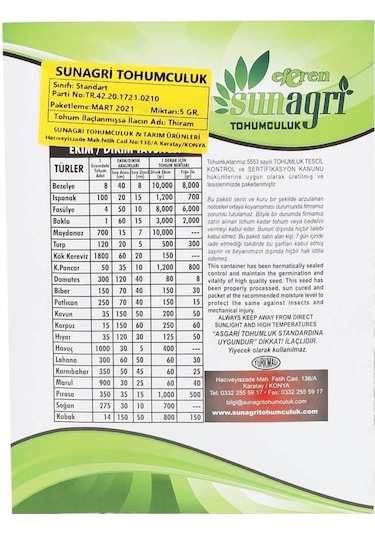 SunaGRi Yağlık Kapya Biber Sebze Tohumu