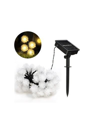 Technojet Solar 50 Ledli 7 Metre Günışığı Güneş Enerjili Ponpon B Çok Renkli