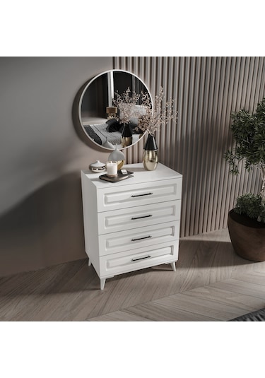 Gözde 6 Kapaklı Komple Mdf Beyaz Yatak Odası