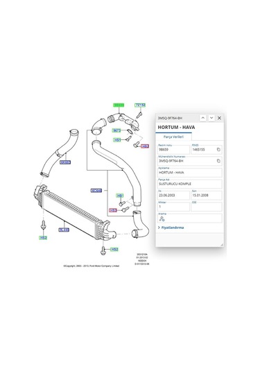 Susturucu Komple Focus C.max 1.6tdcı 03 Ibr 19914 - 3m5q 9f764 Bh