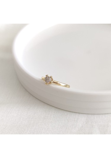 Xupıng Gold Tek Taş Modeli Yüzük - 12 Beyaz