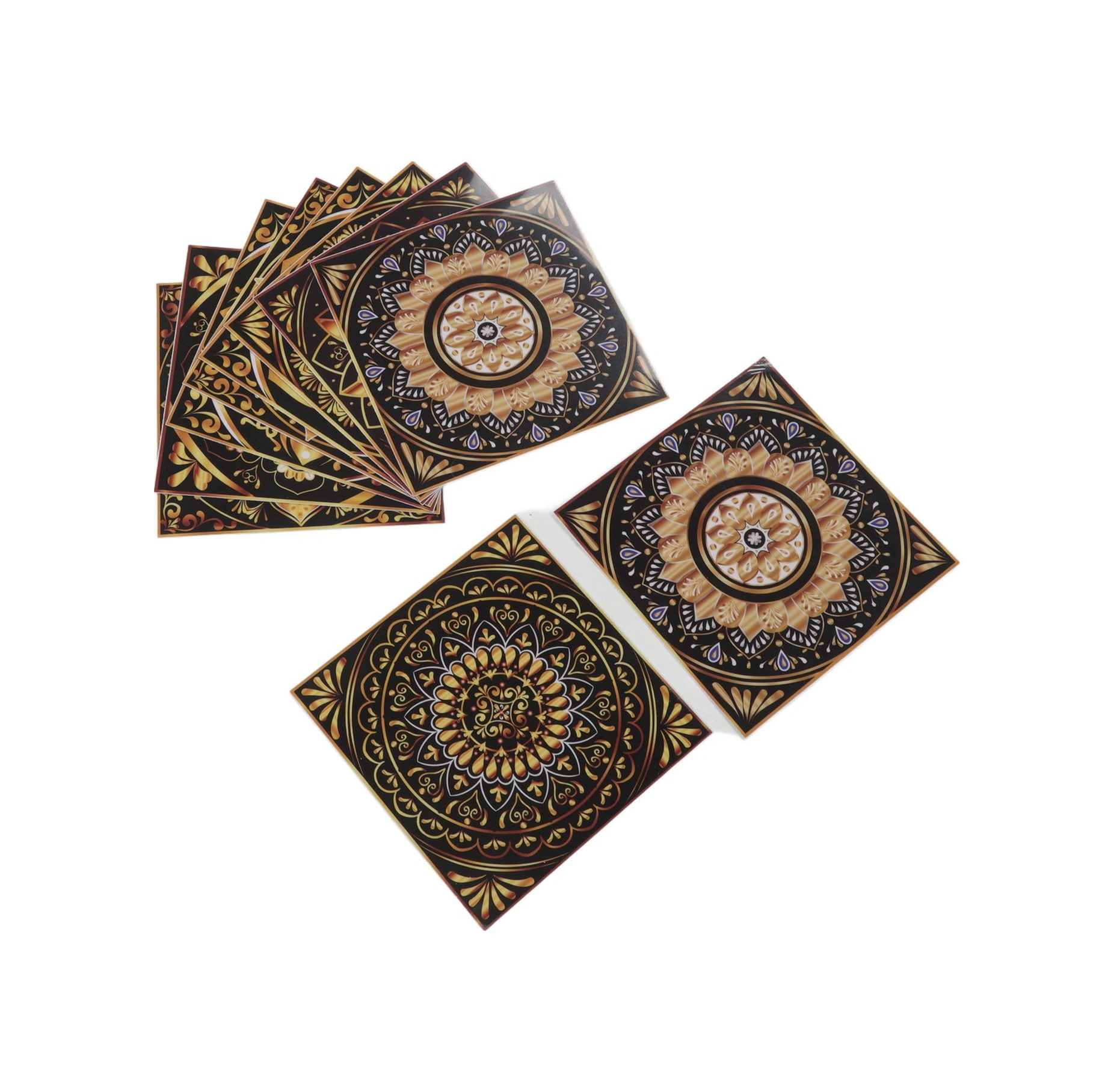 Geeroyoo 10 Adet 15x15cm Mandra Desenli Pvc Duvar Sticker - Suya Ve Yağa Dayanıklı, Otomatik Yapışkan Arka, Mutfak/banyo Dekorasyonu Rastgele Model Diğer