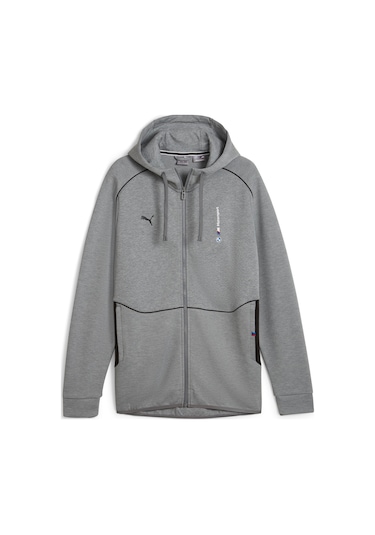 Puma Bmw Mms Hooded Fermuarlı Erkek Gri Sweatshirt 62414403 001