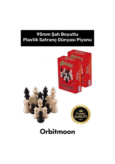 Premium Seri Şah Boyu 95mm Eksik Takımı Tamamlama Uyumlu Orta Plastik Satranç Dünyası Piyonu
