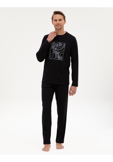 Pierre Cardin Erkek Siyah Pijama Takım 50322653-001 Siyah