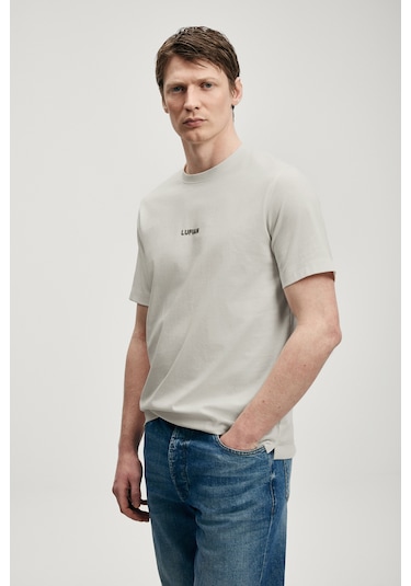Lufian Marcus Modern Grafik T- Shirt Taş Taş 111020322100190