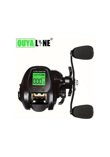Motion003 Ouyalıne Siyah Tx800 Sağ El Alüminyum Baitcasting Olta Makarası Dijital Ekran Usb Şarj 7.2:1 Dişli 10kg Tuzlu Su