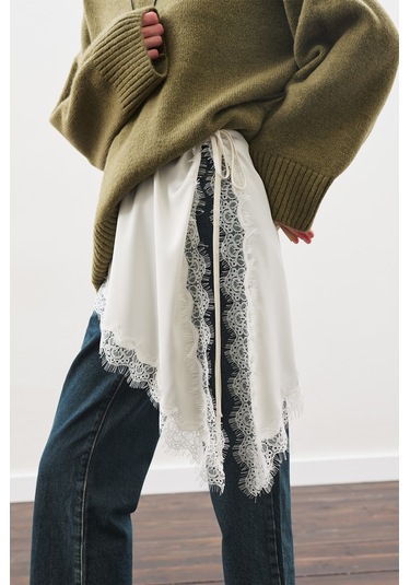 Dantel Şeritli Bel Aksesuar Ekru Ekru