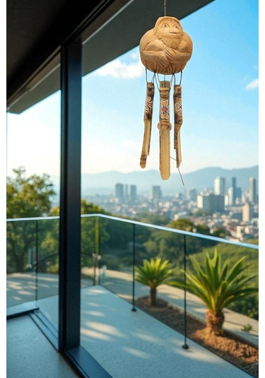 Maymun Figürlü Rüzgar Çanı