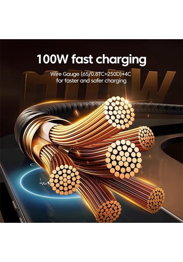 Vaorlo Led Ekran Hızlı Şarj Kablosu 100 W Süper Şarj Usb-c Pd-c Usb İos Uyumlu Tip-c İos Uyumlu Yüksek Hızlı Şarj Veri Kablosu Type-c To İos Uyumlu