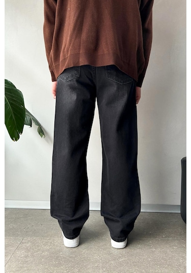 Flaw Premium Wash Baggy Jean Siyah Siyah