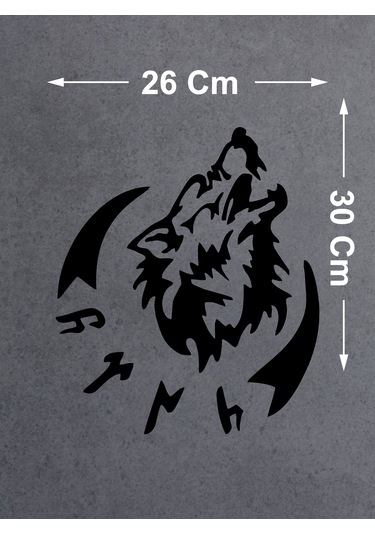 Kurt Ve Göktürkçe Türk Yazısı Gökbörü Sticker - Araba Oto Motosiklet Karavan Pickup Sticker 00758 30x26 Cm