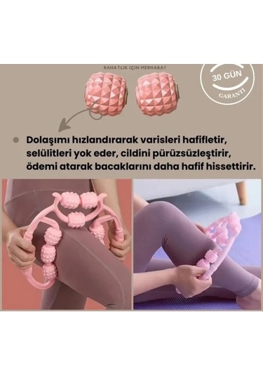 9 Tekerlekli Yoga Fitness Silindiri Roller 4741 Açık Mavi